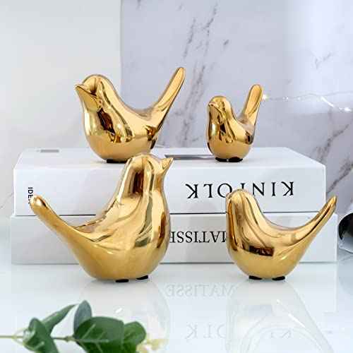 Small Birds Statues Home Decor Modern Style Decorative Ornaments for Living Room (4 Count)