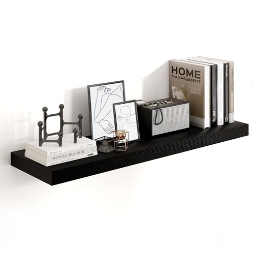 Floating Shelves 55.1" W x 10.3" D Black Set of 1