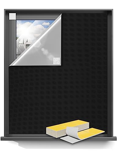 Blackout Curtains 52"x60" Portable No Drill Black Out Window Cover