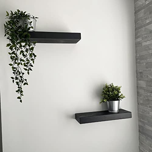 x2 18 Inch Wooden Floating Shelves for Wall
