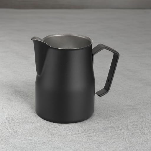 Motta Stainless Steel Professional Milk Pitcher/Jugs, 11.8 Fluid Ounce, Black