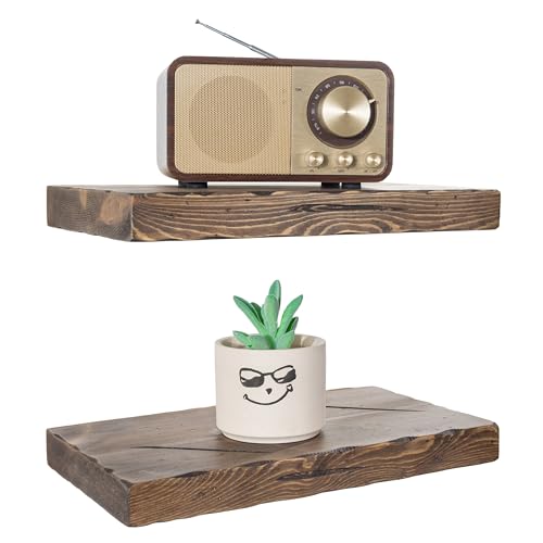 Wood Floating Shelves for Wall 12 inch Set of 2