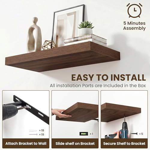 24 Inch Floating Shelves for Wall