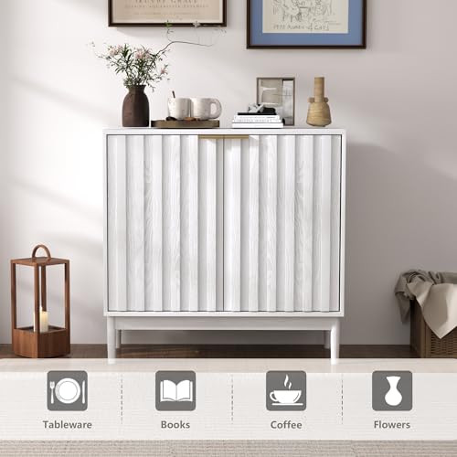 Fluted Buffet Cabinet with Storage