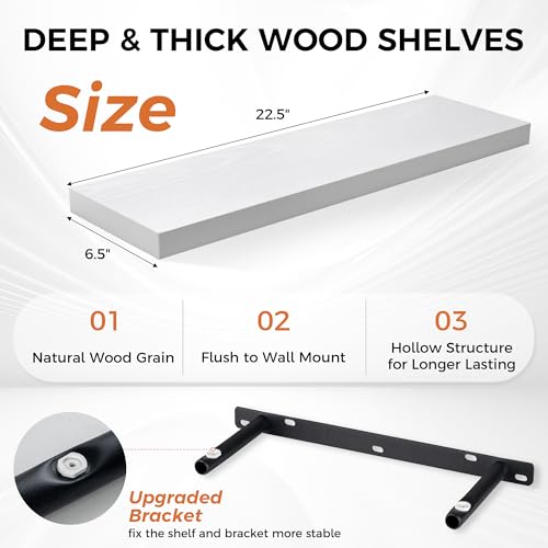 Rustic Wood Floating Shelves (2 Count)