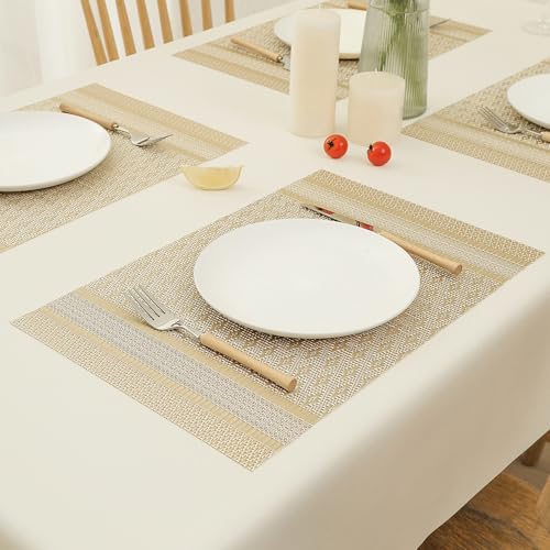 Stardust Yellow Placemats Set of 12 (12 Count)