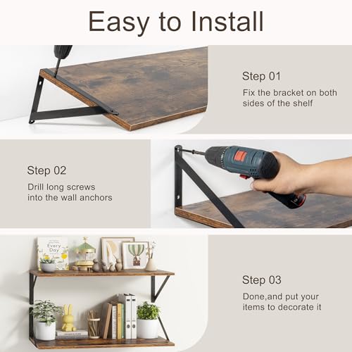 10 Inch Deep Floating Shelves (2 Count)