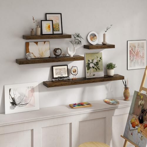 16 inch Brown Floating Shelves for Wall