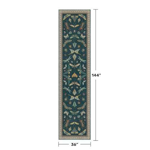 Vintage Green Runner Rug for Hallway 3x12 (36 Sq Ft)
