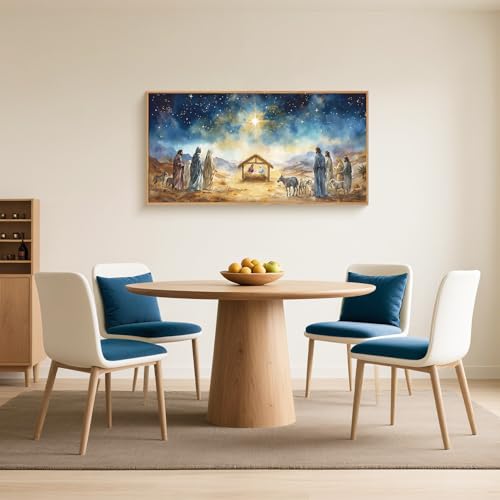 Large Bible Christian Religious Framed Canvas Wall Art Set