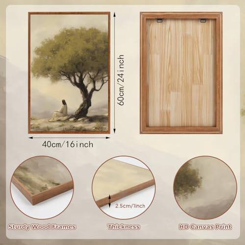 Jesus Sitting Under Olive Tree Canvas Wall Art
