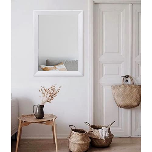 Rectangular Wall Mirror Decorative Wood Framed Mirrors Large 26"x18" for Farmhouse Bedroom Bathroom Living Room Entryway Hanging Home Decor