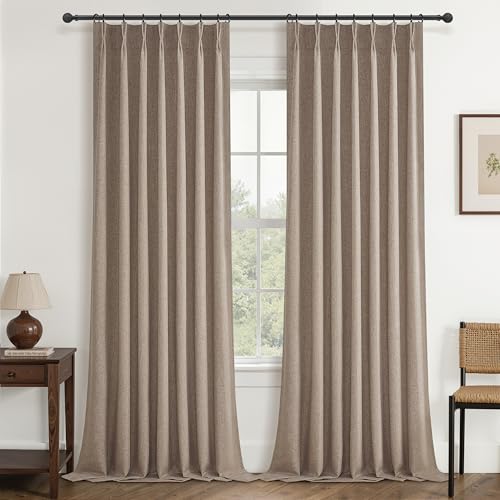 Dark Flax Primitive Heavy Curtain 120 Inch Long 2 Panels Burg (2 Count)