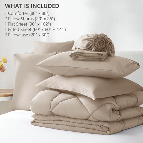 Queen Comforter Set with Sheets Wheat