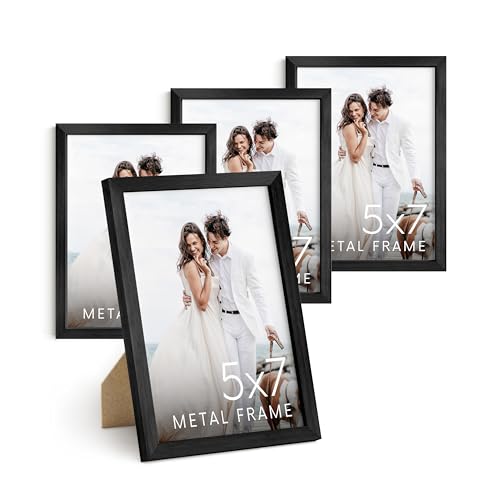 5x7 Black Metal Picture Frames (4 Count)