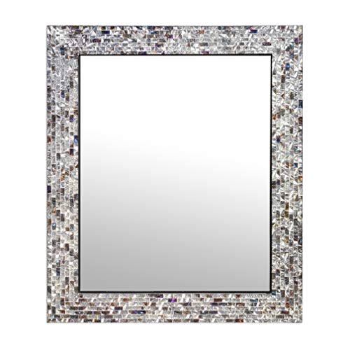 Handmade Blue & Silver Mosaic Wall Mirror