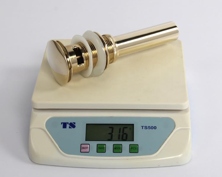 Bathroom Pop-Up Drain Plumbing Sink Trim Kit, Solid Brass, with Overflow Function, Polished Gold, Lavatory Vessel Sink Drains