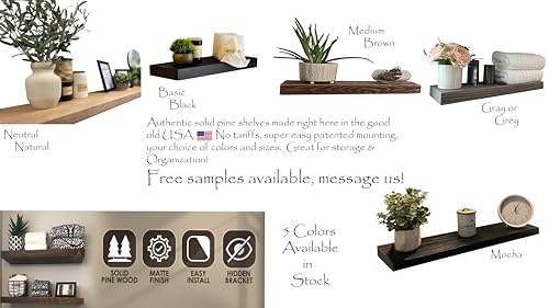 24 Inch Wooden Floating Shelves for Wall