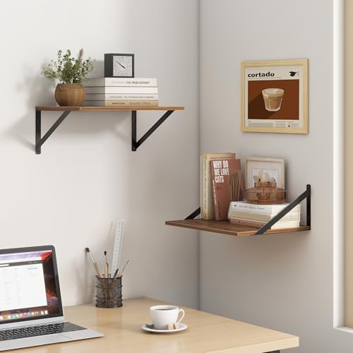 Walnut Floating Shelves Set of 2 (2 Count)