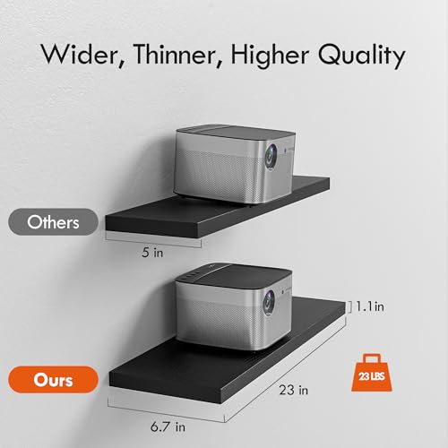 23’’Black Floating Shelves for Wall (4 Count)