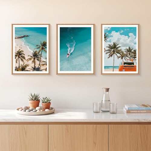Nature Surfboard Beach Framed Canvas Wall Art