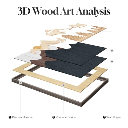 Framed 3D Wood Mountain Wall Art (3 Count)