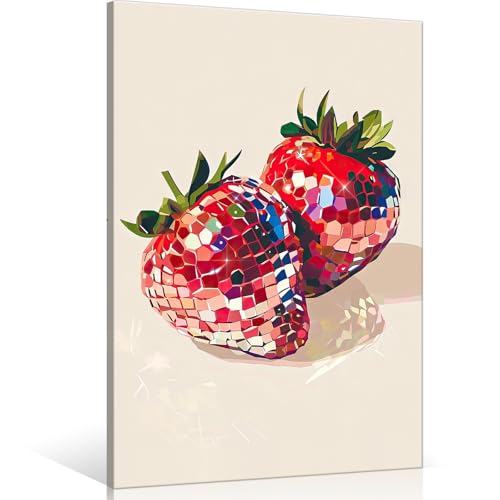 Funky Red Strawberry Disco Wall Art
