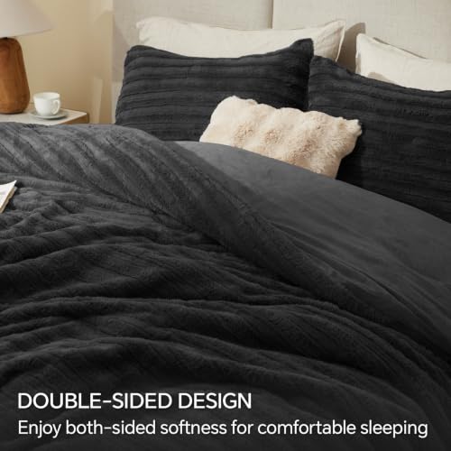 Faux Fur Queen Comforter Set