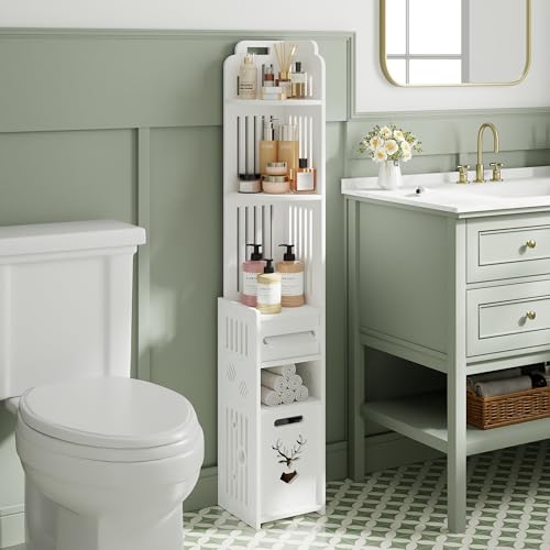 Tall Narrow Bathroom Storage Shelf