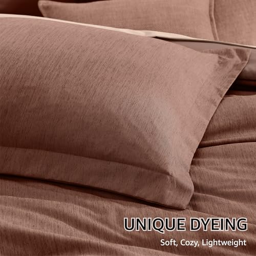 Full Comforter Set 7 Pieces Terracotta Cationic Dyeing Bed in a Bag