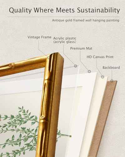 Gold Framed Bamboo Wall Art