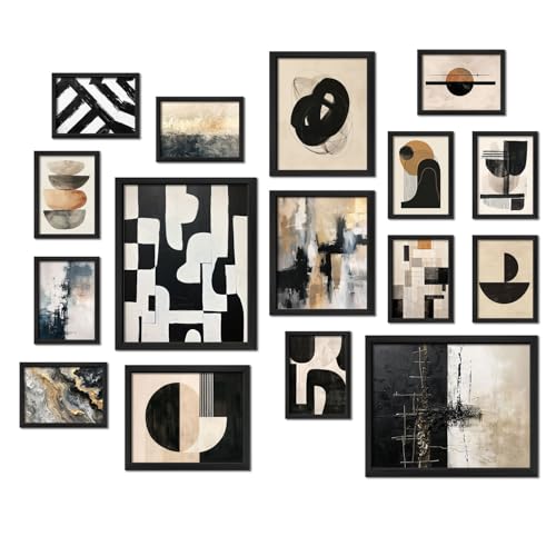 16 PCS Black and White Abstract Wall Art Decor (16 Count)
