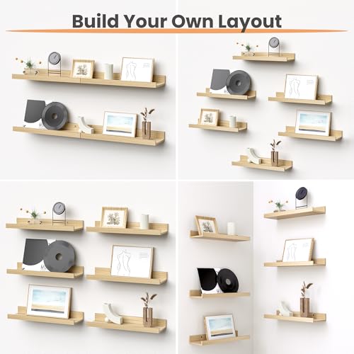 Floating Shelves for Wall Decor Storage (6 Count)