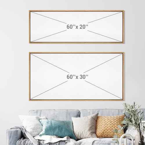 Large Framed Canvas Print Wall Art Neutral Beige Horizon Abstract Modern Landscape Illustrations Decorative Colorful for Bedroom