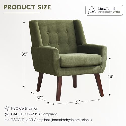 Accent Chair Upholstered Button Tufted Armchair