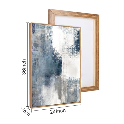 Large Abstract Brush Strokes Framed Canvas Wall Art Set (3 Count)