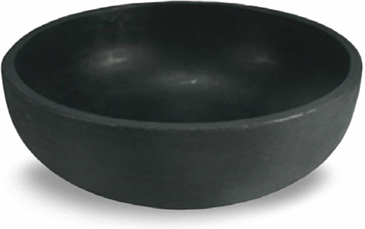 Crescent Garden Large Outdoor Planter Bowl – Double-Walled Resin Pot with Drain Hole for Water Gardens, Fountains, Decorative Landscaping - 30" W x 12" H (Caviar Black)