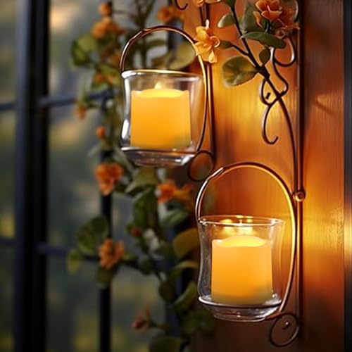 Waterproof Outdoor Battery Operated Flameless Candles with Auto Timer Flickering Plastic Resin Electric LED Pillar Lights for Lantern Patio Garden Wedding Party Decorations 3x3 Inches 6 Pack White (6 Count)