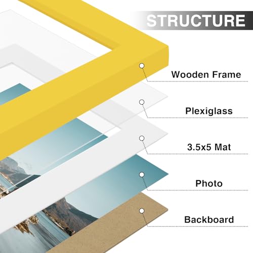 4x6 Picture Frames Set of 9 for Wall or Tabletop Display (9 Count)