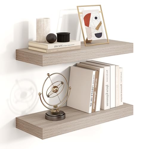 16 inch Grey Floating Shelves for Wall
