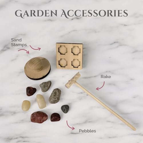 Wooden Zen Garden with Accessories Box