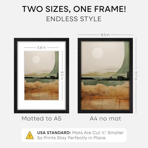 A4 Black Oak Picture Frame