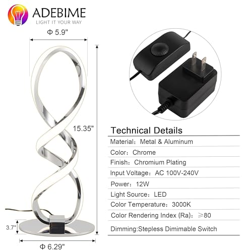 LED Spiral Bedside Table Lamp