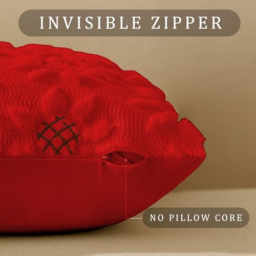Spring Summer Pillow Covers 20x20 inch Set of 2 Red Sunflower (2 Count)
