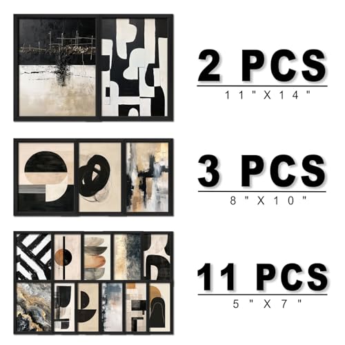 16 PCS Framed Black and White Abstract Wall Art Decor (16 Count)