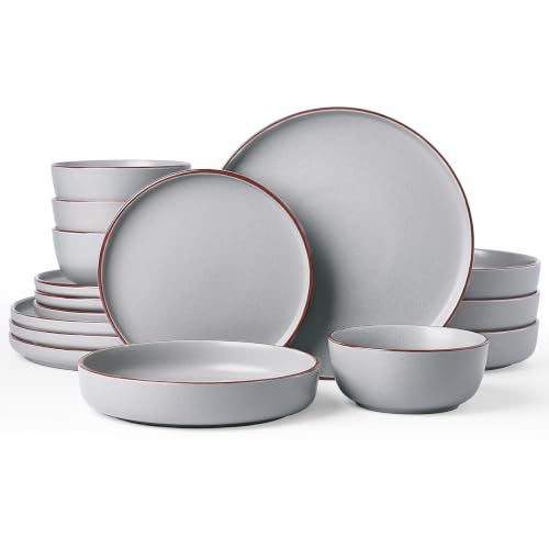 Mercury 16 Piece Stoneware Plates and Bowls