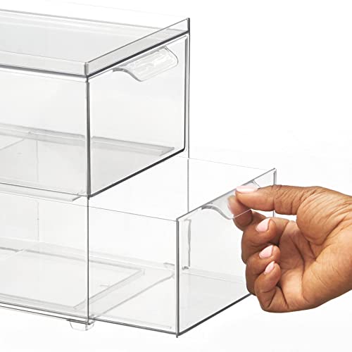 Stackable Storage Containers Box with 2 Pull (8 Count)