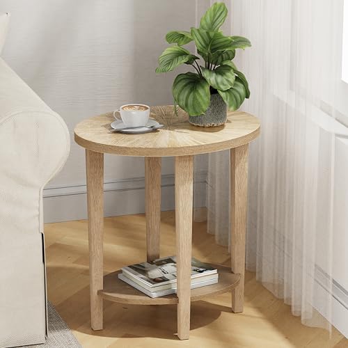 Solid Wood Oval Accent End Table
