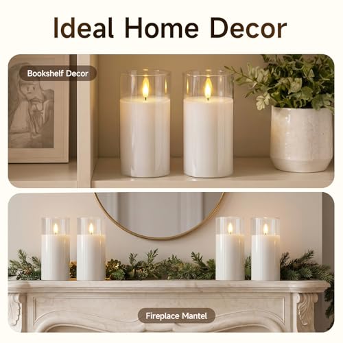 Pure White Glass Flameless Candles