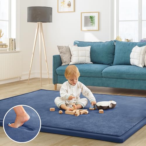 Baby Play Mat for Floor Nursery Rug Muscle Mat Area Rug Playroom Rug 59"x71" Playpen Mat Elastic Foam 1.3" Thick Crawling Mat for Babies